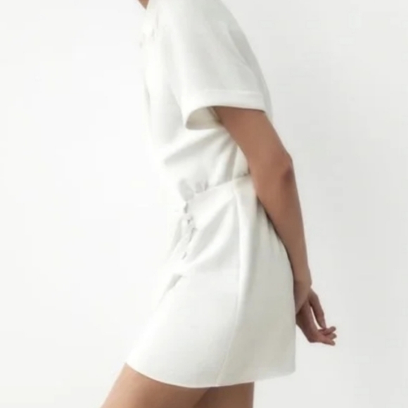 NWT Zara Faux Wrap Front White Dress - Picture 5 of 8